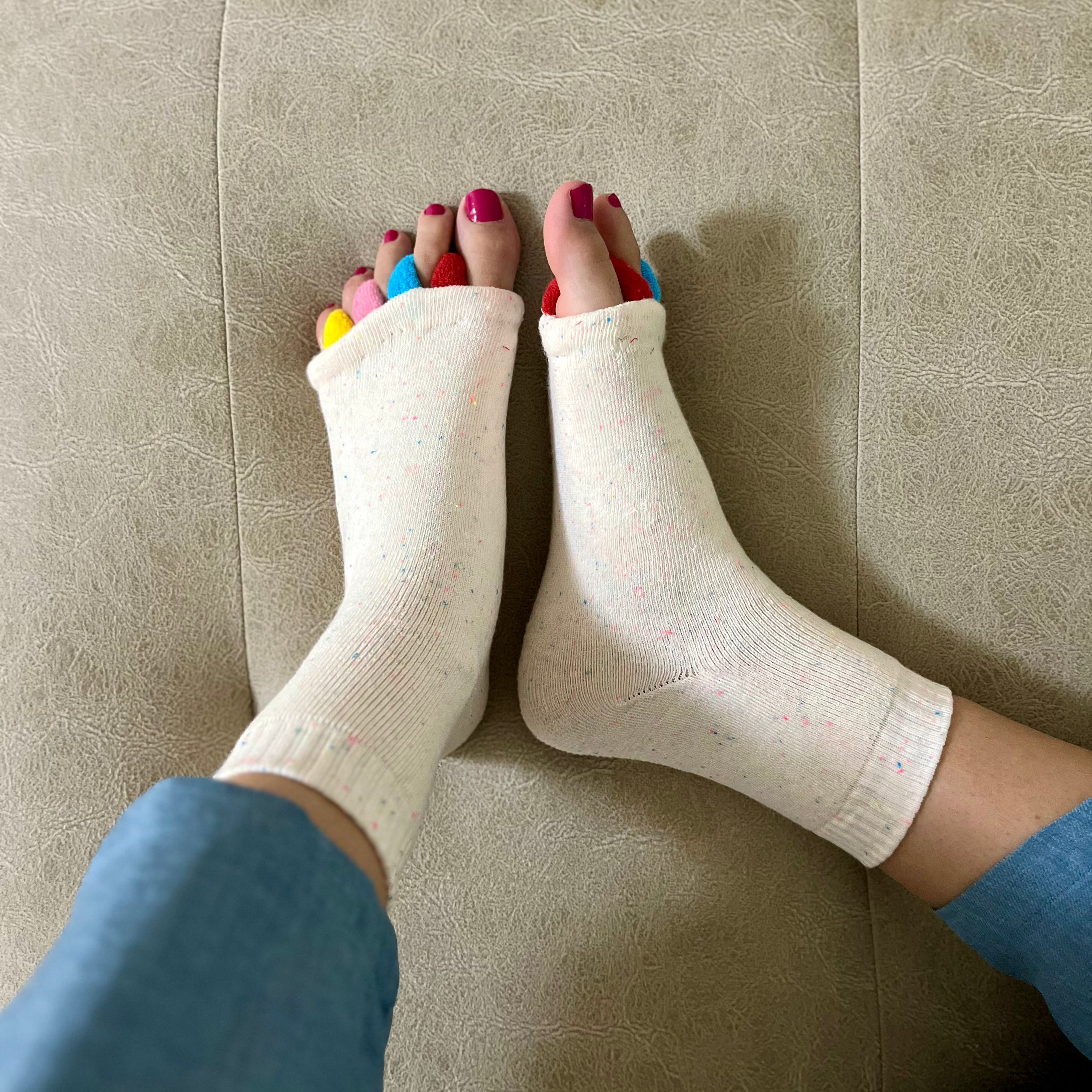 CALCETINES CON SEPARADORES DE DEDOS - WHITE