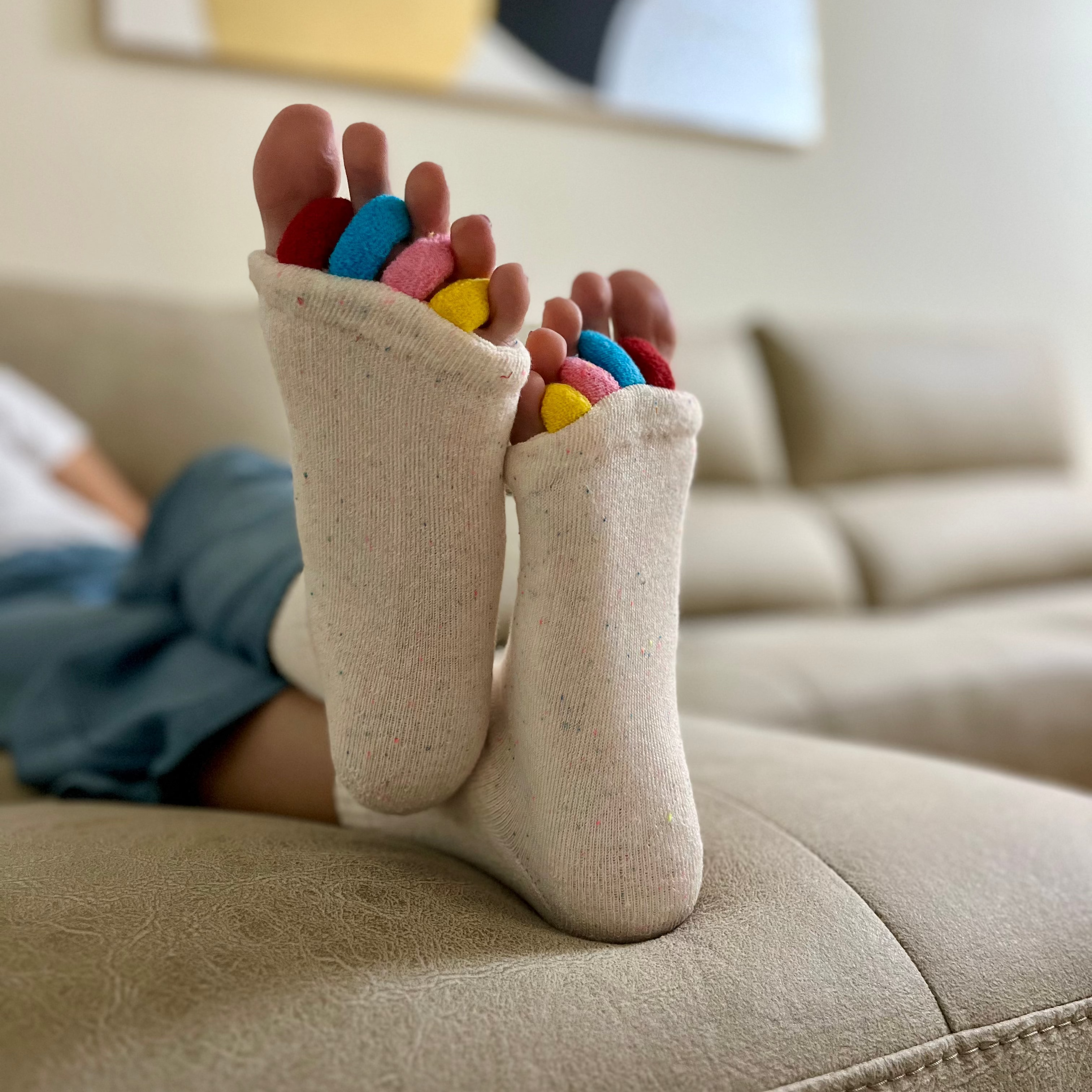 CALCETINES CON SEPARADORES DE DEDOS - WHITE